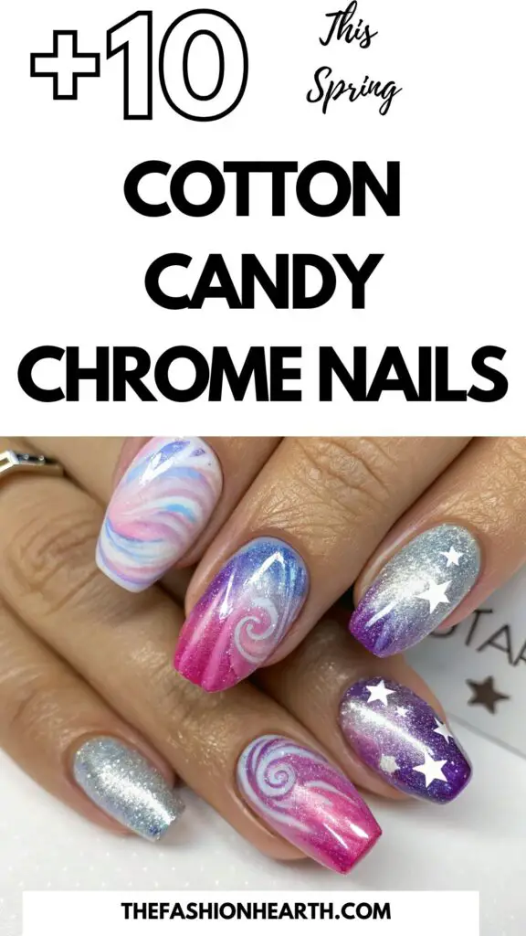 Cotton Candy Chrome Nails