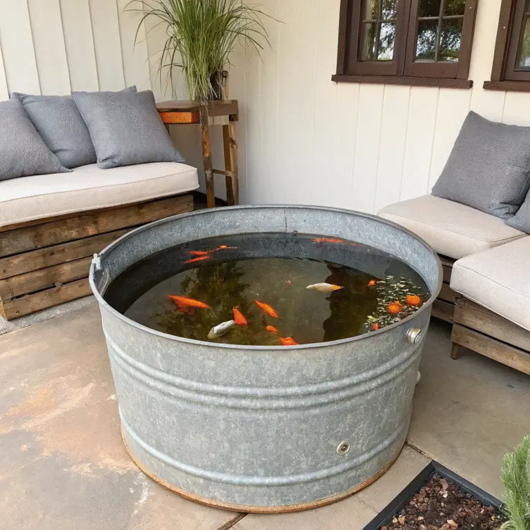 Container Pond With Fish