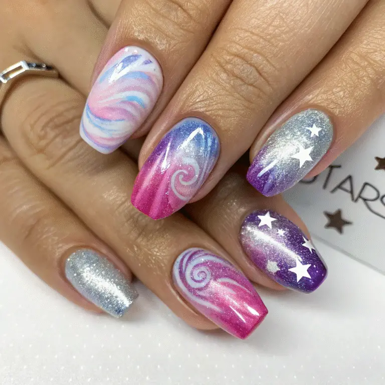 Cotton Candy Chrome Nails