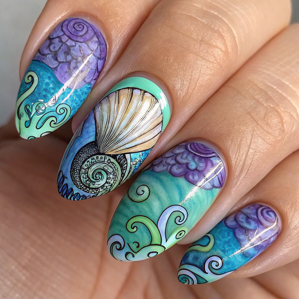 Ocean Vibe Nails