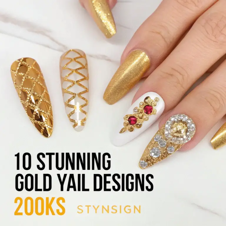 Gold Y2K Nails