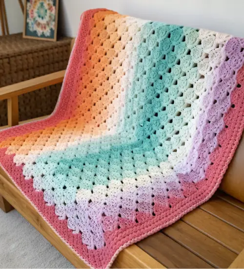 12 Crochet Modern Granny-Square Blankets Ideas